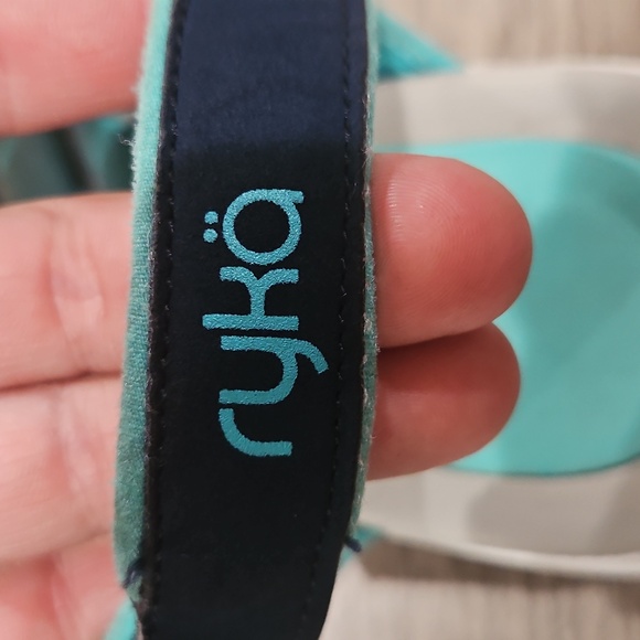 Ryka Glance Women's size 9W  Blue Faux Leather Bungee Sporty Open Toe  Sandals - Picture 8 of 9